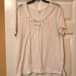 A crisscross relaxed tee